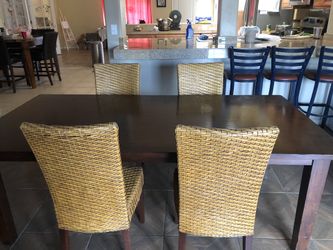 Wood dining table set