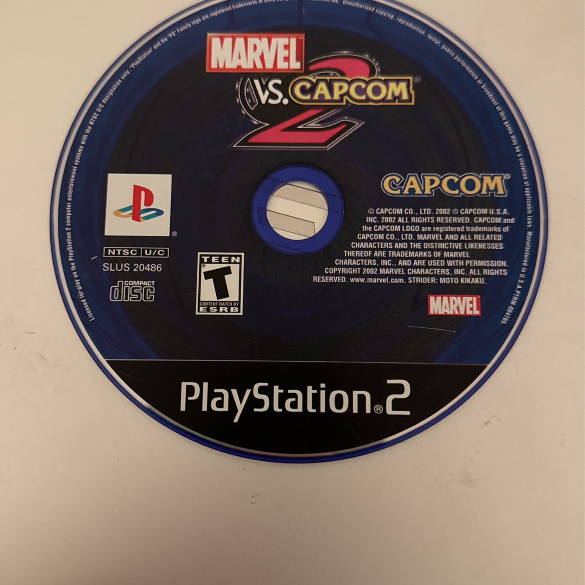 Marvel vs Capcom 2 For PS2 (Disk Only)