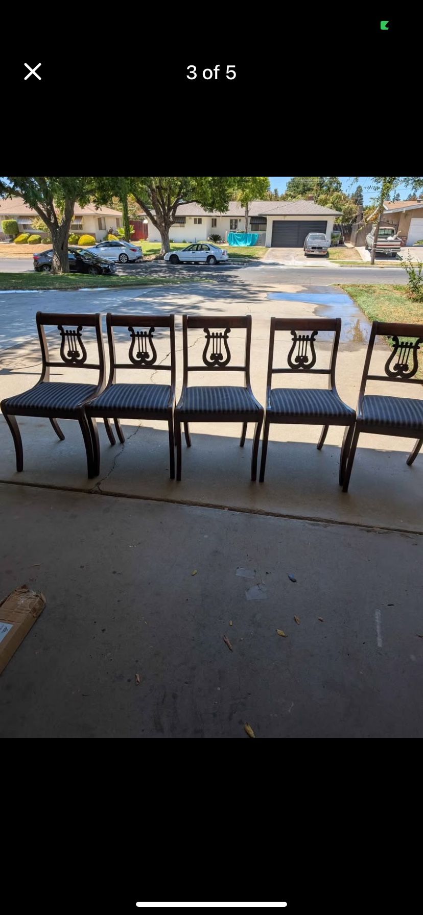 5 Wood Vintage Chairs