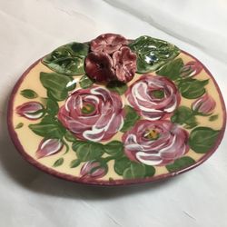 Soap Dish Tray -Hand Painted By Lesal -Ceramic