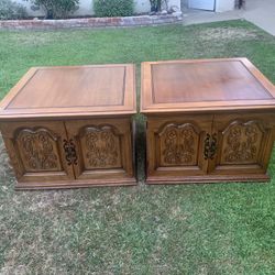 Matching Mid-century Wood End Tables