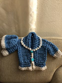 Crochet baby boy jacket