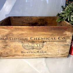 Antique The Dodge Chemical Co. Wooden Crate - Boston, Mass. - Early 1900s Industrial Box