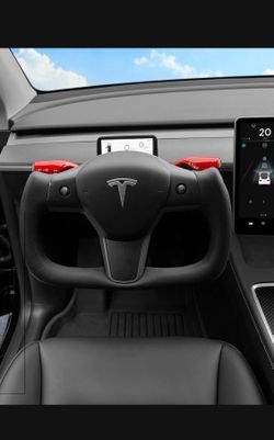 TESLA -STEERING  WHEEL  -CARBON  FIBER