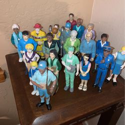 Vintage Toy Figures C-P Industry Workers Disabled 