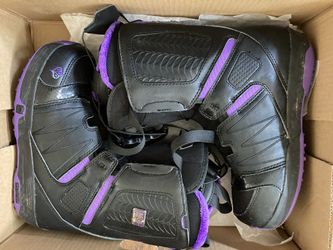 Salomon Pearl Black Purple Snowboard Boots US Women Size 6