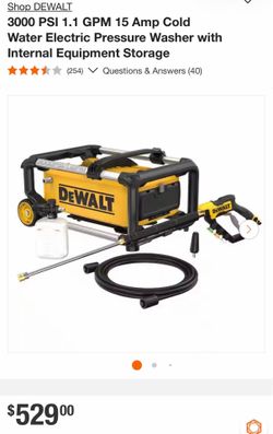 3000 PSI 1.1 GPM 15 Amp Cold Water Electric Pressure Washer with Internal Equipment Storage