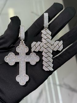 Heavy VVS Moissanite Cross Pendants PASS DIAMOND TESTER
