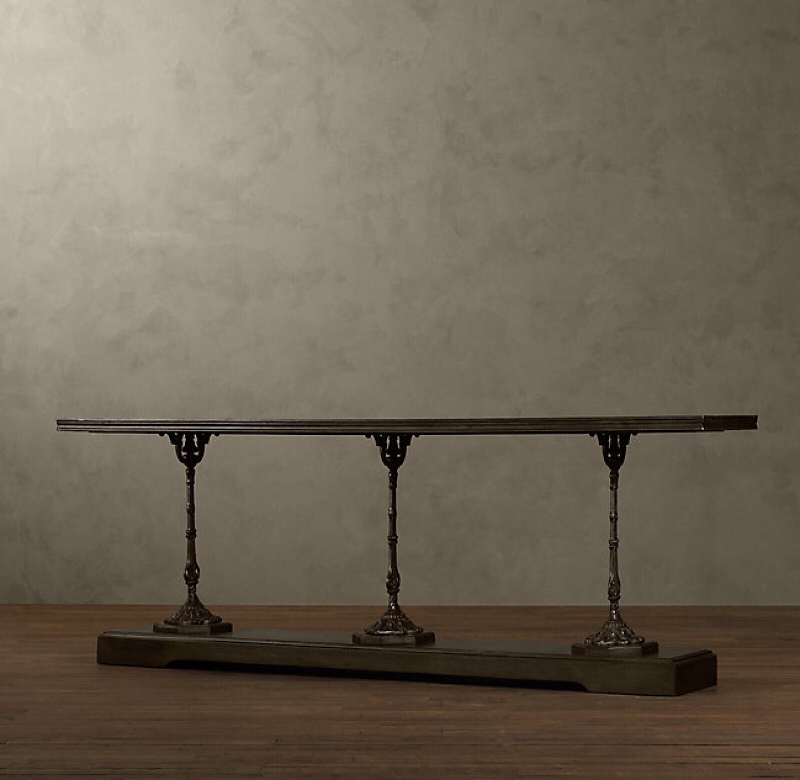 RESTORATION HARDWARE 19TH C. FRENCH ZINC AND CAST IRON 92" CONSOLE