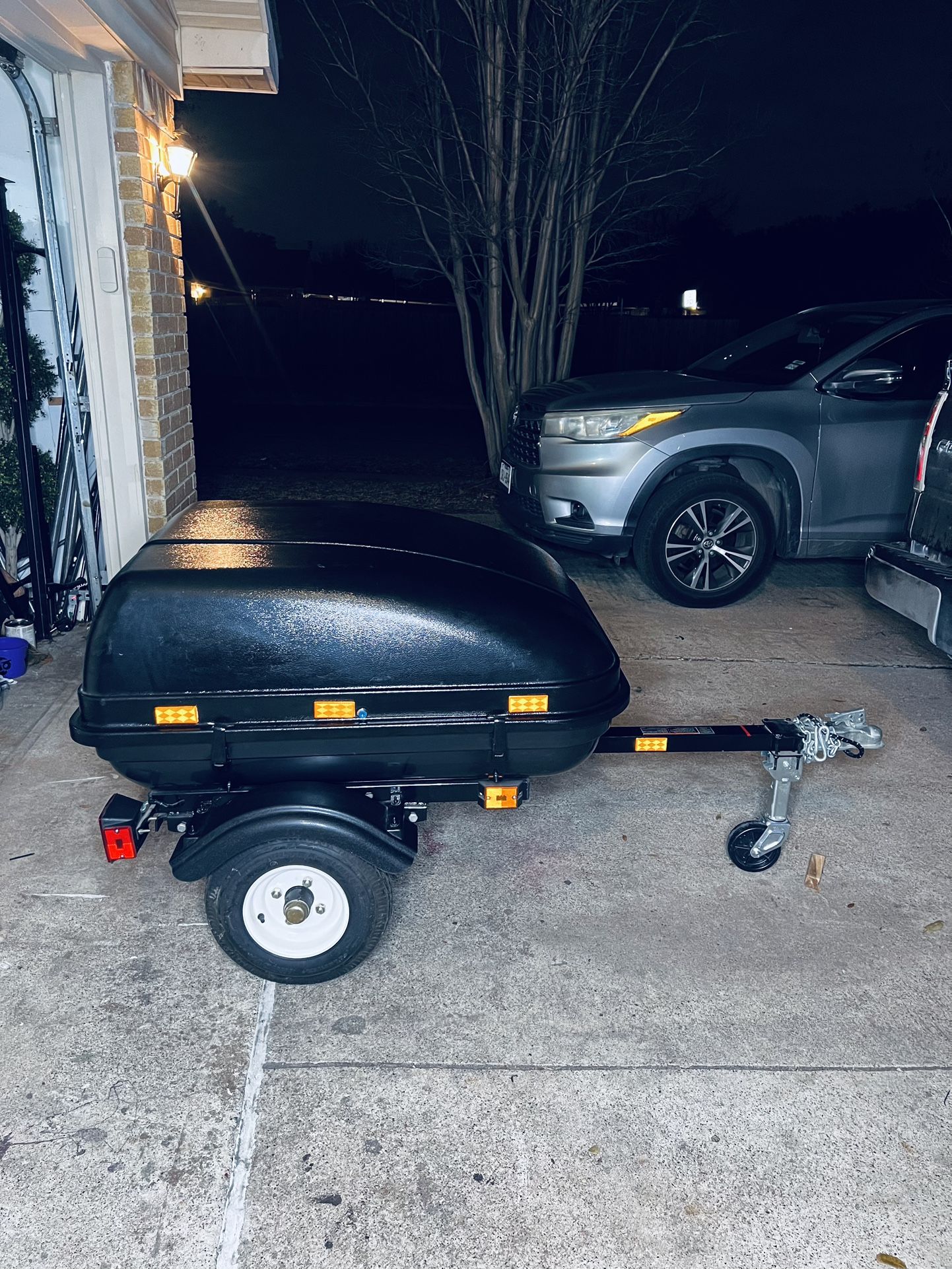 Selling Ultra-Tow Tag-Along Pull Behind - Motorcycle Cargo Trailer, Steel Frame, 16.6 cu. ft. Storage, 600 lb. Load Capacity New $600 Home Shipping Av