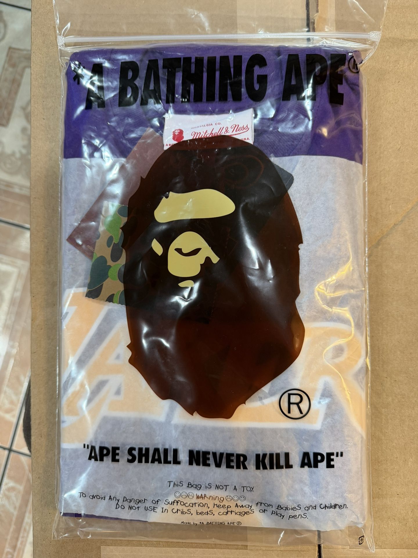 Bape Lakers Shirt Medium Mitchell & Ness