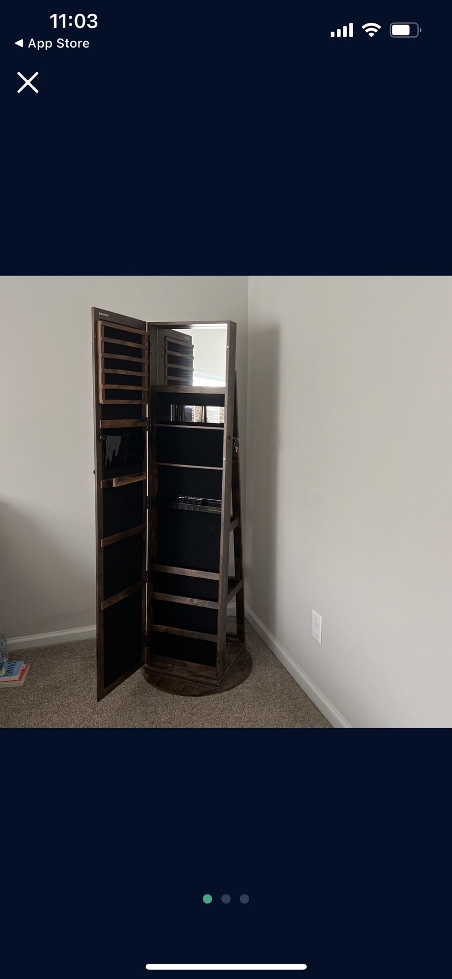 Swivel Mirror And Jewelry Stand