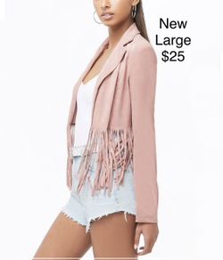 Faux pink jacket large