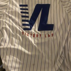 Headgear Classics baseball jersey Victory Lap” pinstripe style.