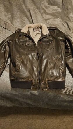 Levi's Leather/Sherpa lined aviator jacket