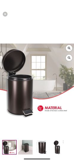 Steel Step Waste Bin, Bronze