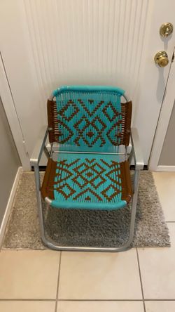 Vintage Macrame Aluminum Chair