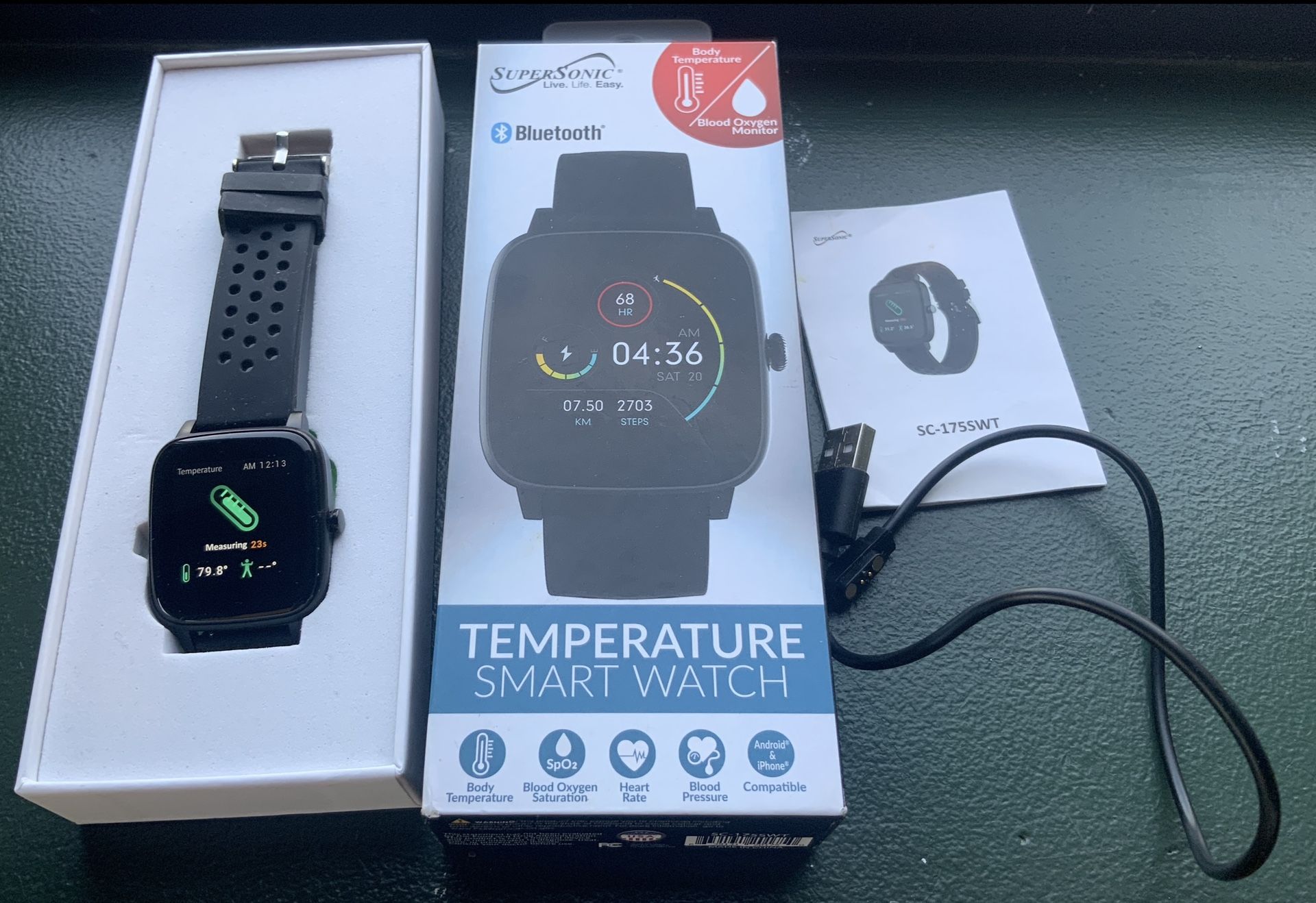 🔶BRAND NEW🔶 🌡️ 1 SUPERSONIC Bluetooth Temperature⌚️SmartWatch... Value $65... 🚚MOVING OUT OF STORAGE📦