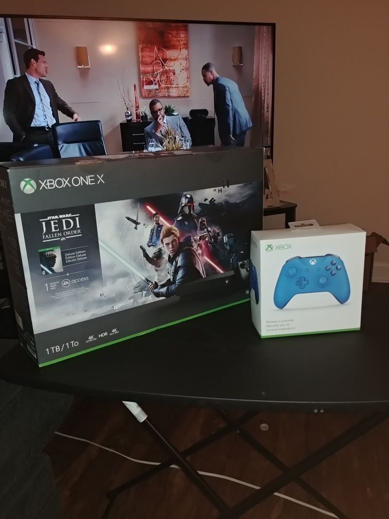 Brand new Ps4 Pro and Xbox One X with brand new controllers and free Xbox limited edition Star Wars Game and 1 month EA access