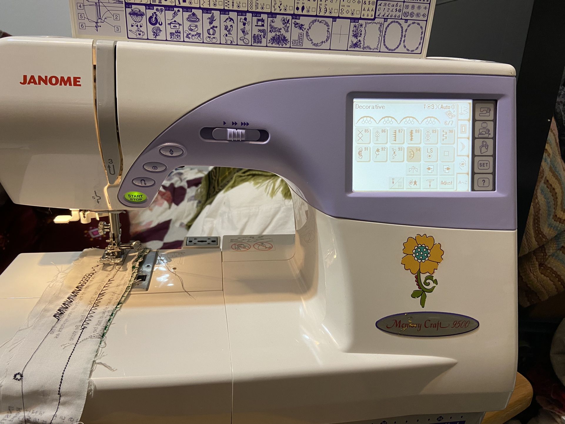 Janome 9500 Sewing And Embroidery Machine