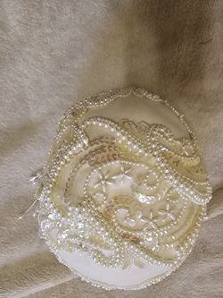 Cream Church Hat With Pearl Detail