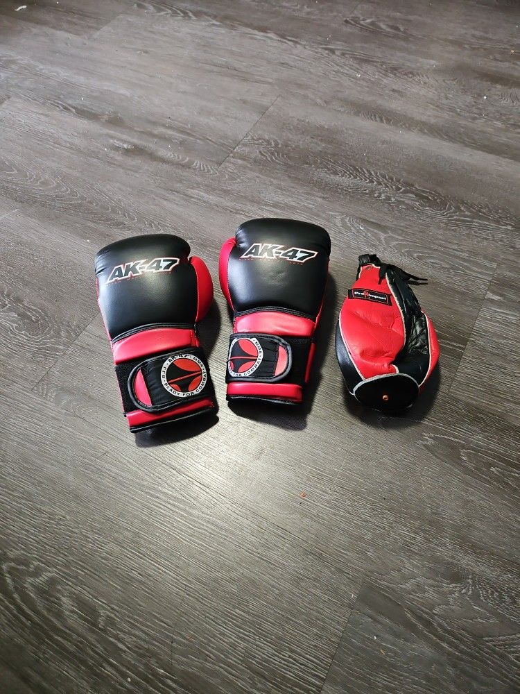 small boxing gloves and speed bag