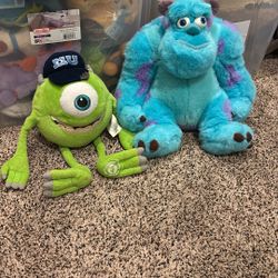 2 PCs monsters Inc. stuffed animals-Sully $15/Mike$15