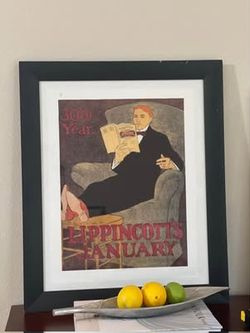 19” x 23” Art Work Vintage Advertising Poster For The January Issue of Lippincott's Monthly Magazine