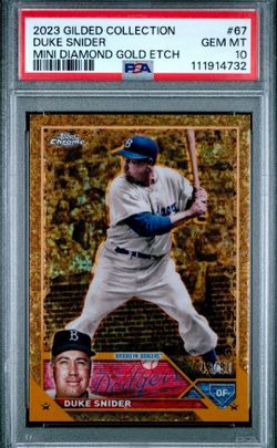 2023 TOPPS GILDED LOS ANGELES DODGERS DUKE SNIDER GOLD ETCH #43/50 PSA 10 🔥