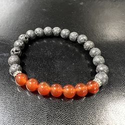 Volcanic Healing Diffuser Red Agate Bead Bracelet