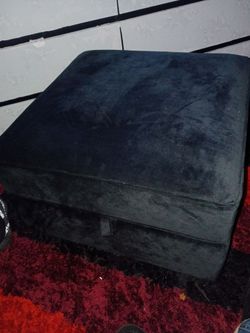 Black Suede ottoman storage