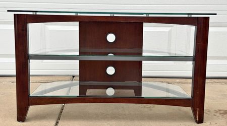 TV Entertainment stand and media console 3-tier contemporary glass