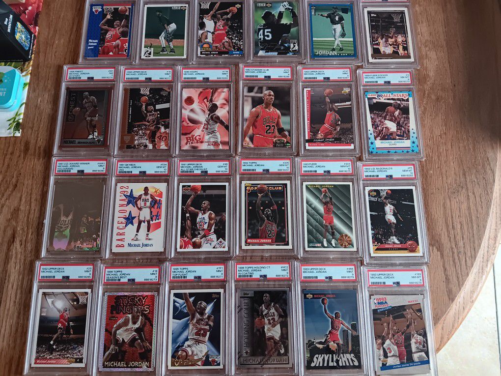 26 Psa Graded Michael Jordan Cards + 5 Mint Condition Cards!!