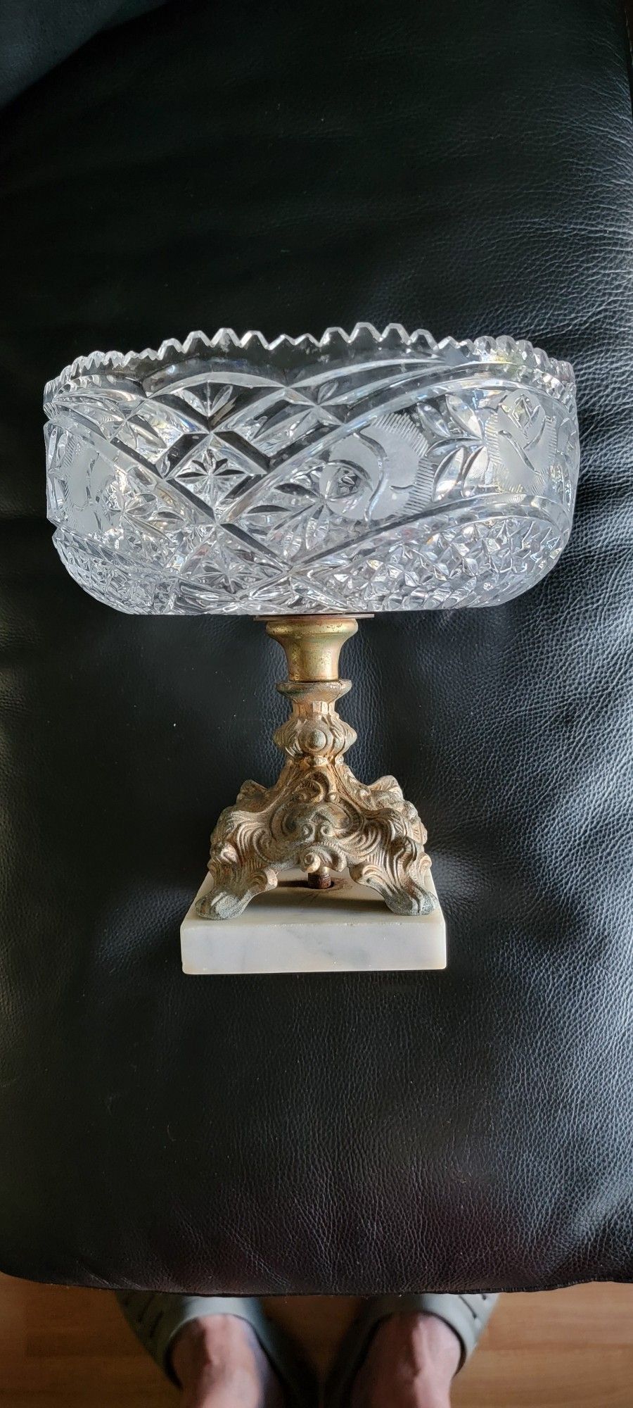 ANTIQUE CUT GLASS CENTERPIECE