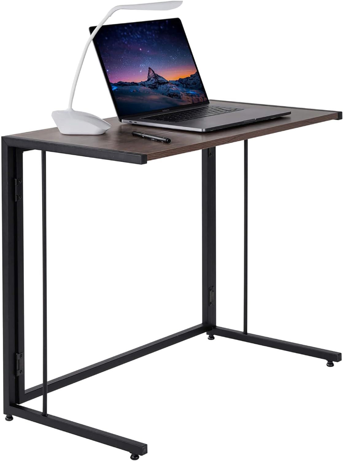 NEW - XRESLUCO Desk, Computer Desk 31.5",C Table,Sofa Side Table,Small Desk for Small Spaces,No-Assembly Space-Saving Folding Desk/Home Office,Black -