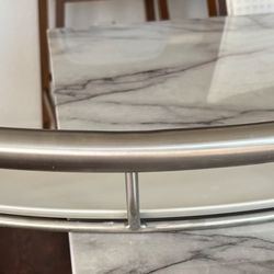 Designer Chrome Grab Bar with White Shelf