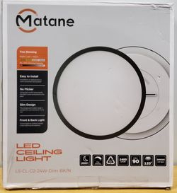 Brand New in Box! Matane 12 Inch Led Ceiling Light LS-CL-G2-24W-Din-BK/N
