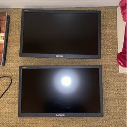 Two Lenovo E2224 Computer monitors 21.5in