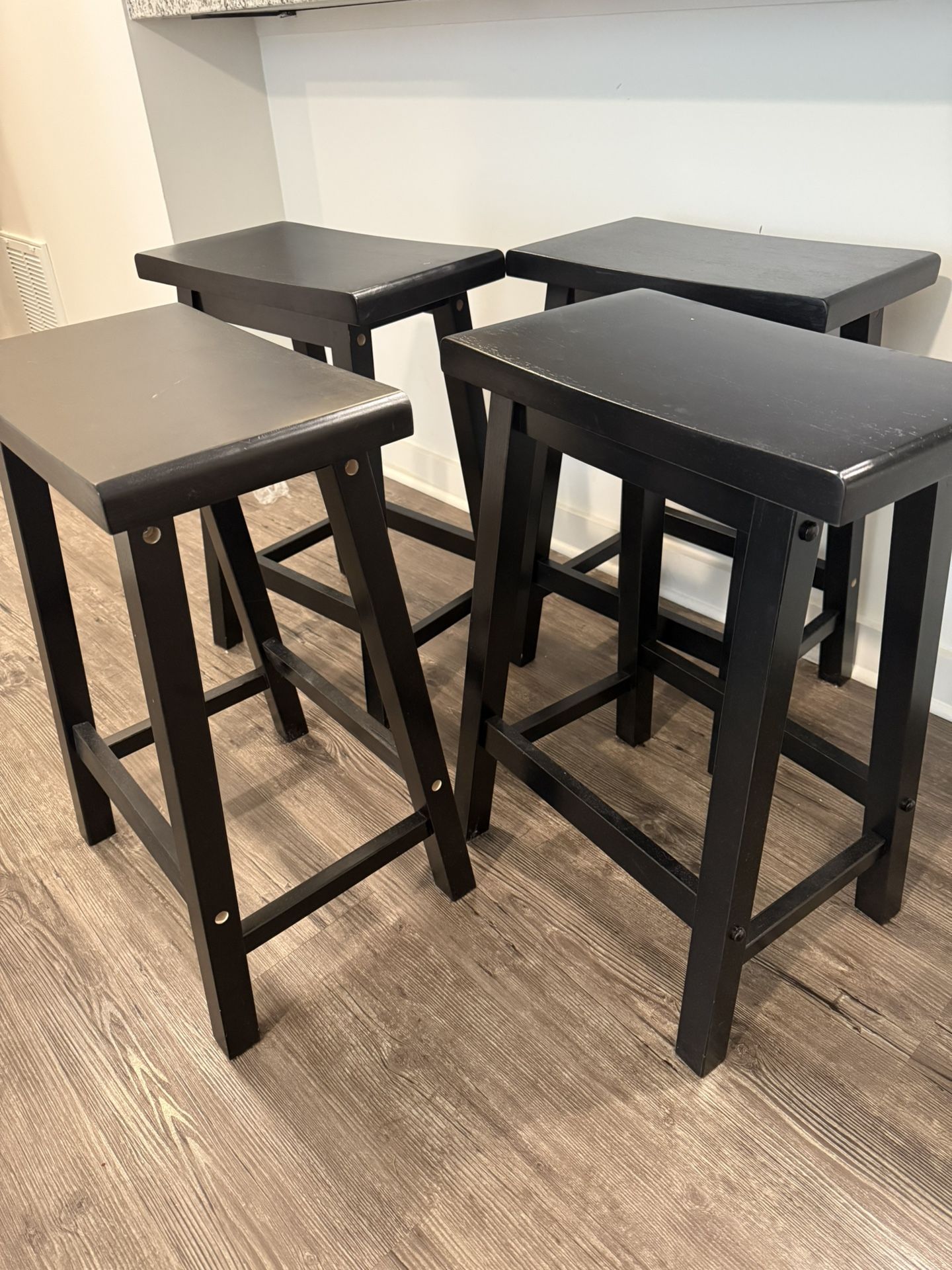 4 Black Bar Stools 