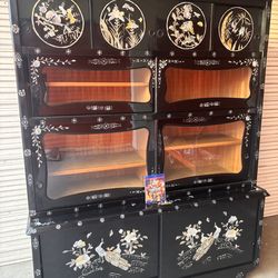 Black Lacquer Asian Buffet / Cabinet
