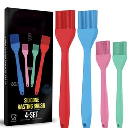 Pastry Brush - Silicone Basting Brush For Cooking And Baking, Grilling, BBQ - Easy Cleaning Silicone Brush For Marinating, Spread Butter Oil Sauces - 