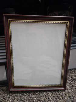 Wood Picture Frame with Gold Rope Detail