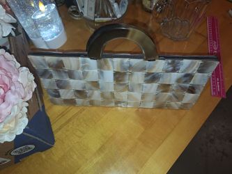 Vintage Mother of Pearl Shell Tiled Handbag clutch