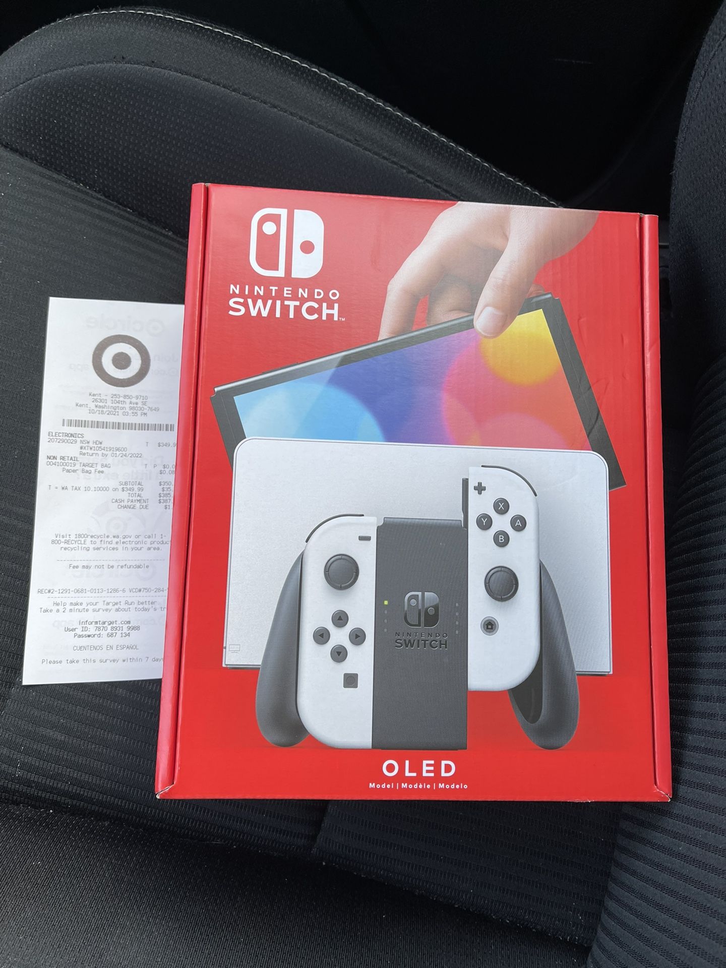 nintendo switch oled from target w receipt . brand new and unopened . pick up in Renton. cash or zelle