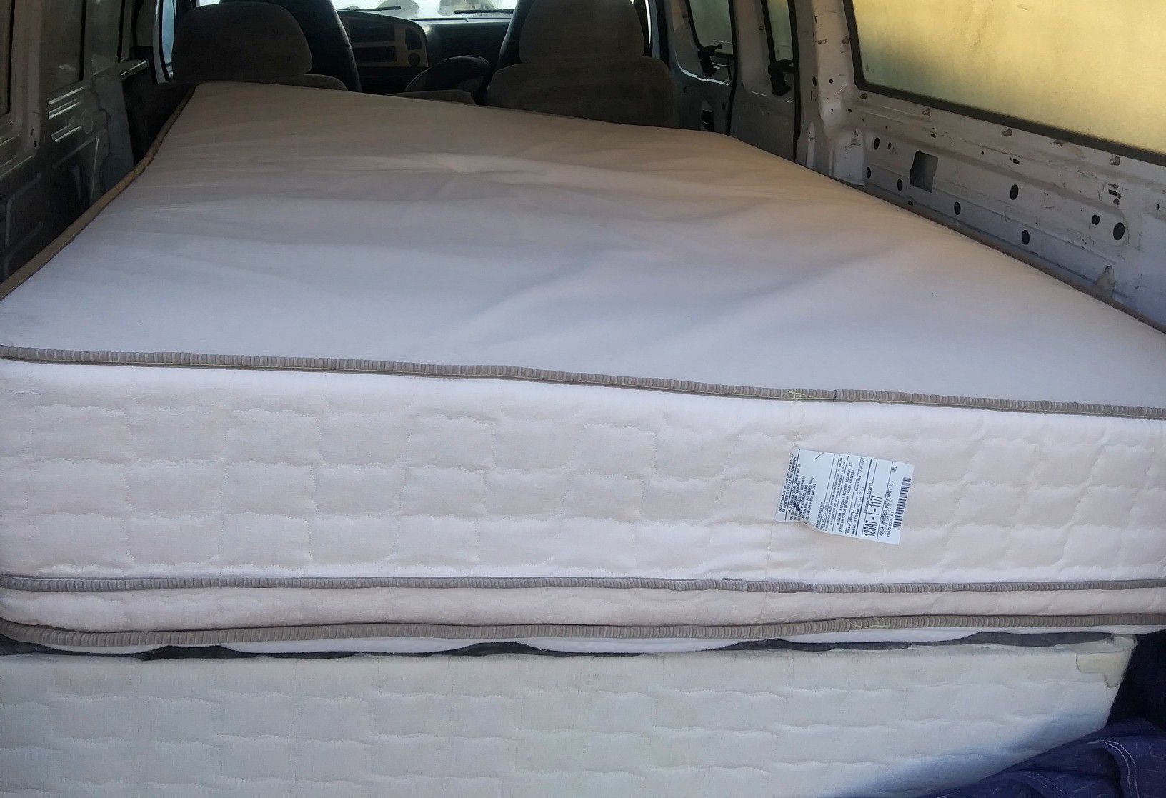Semi new queen mattress and spring box