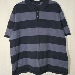 Banana Republic Blue Stripe Polo Shirt Size XL