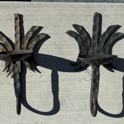 Vintage Mid Century Wrought Iron Candles 