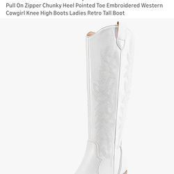 White knee high cowgirl boots