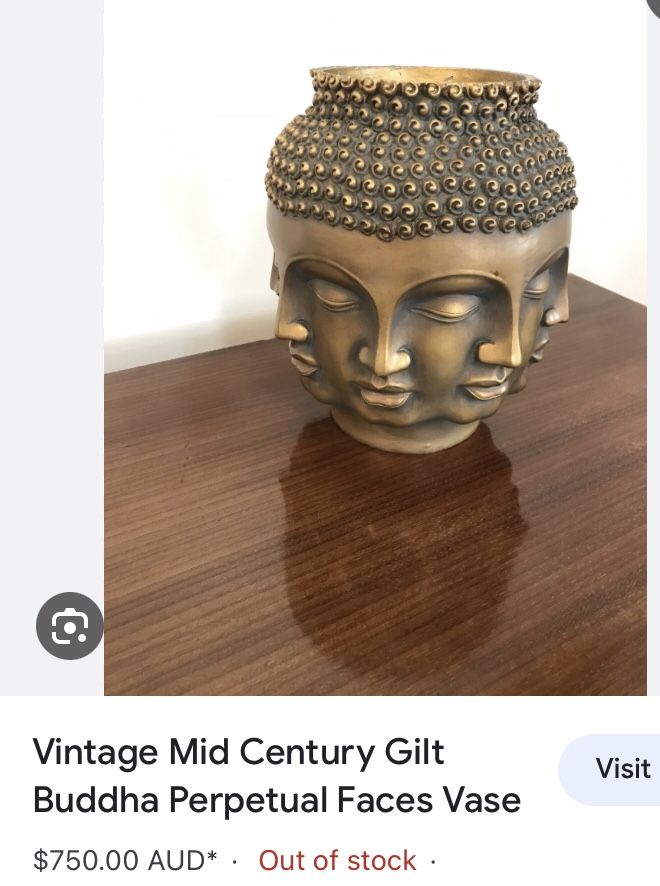 【激レア!】Gilt Buddha Perpetual Faces Vase 壺 Compassion at every turn;TMS Studios 2006 Perpetual Buddha