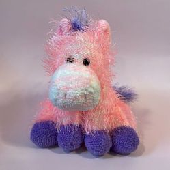 2003 Ty Punkies Collection Swoosh the Pink, White &amp; Purple Horse Excellent Used… 